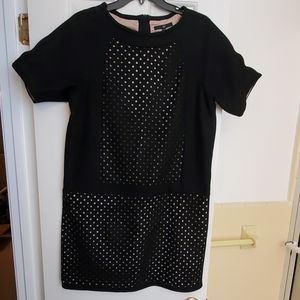 Tibi black and nude wool mini dress, 10